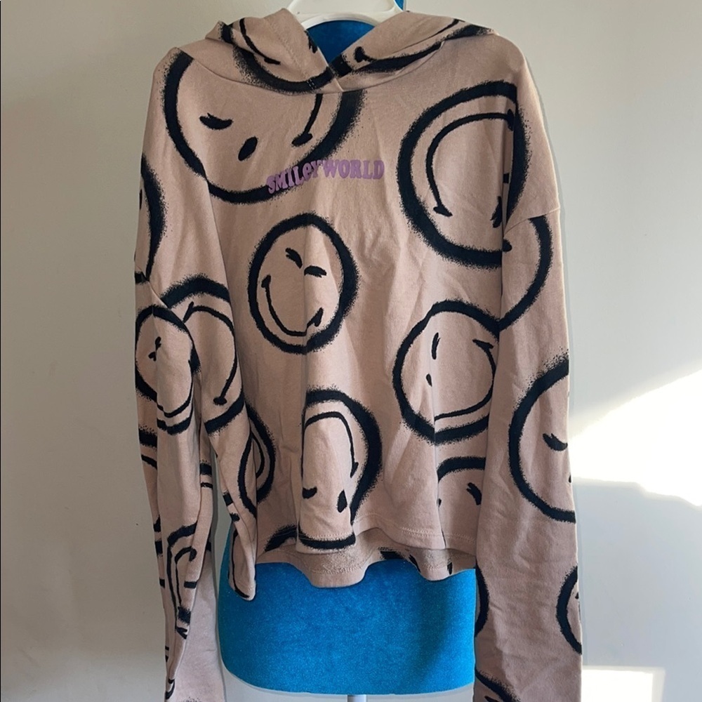 H&M Tan Smiley Face Hoodie